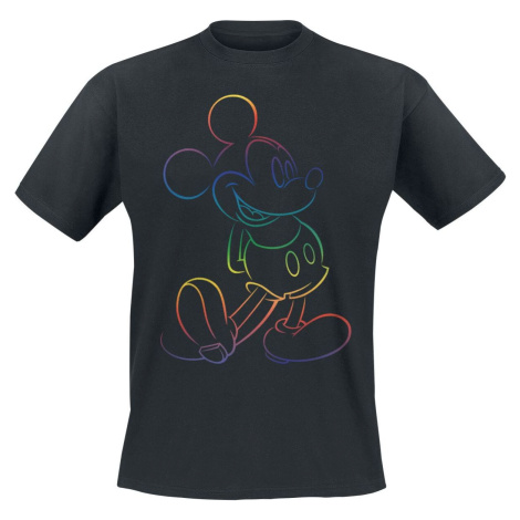 Mickey & Minnie Mouse Rainbow Mickey Tričko černá