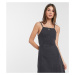 ASOS DESIGN Tall soft denim slip dress with back detail in washed black