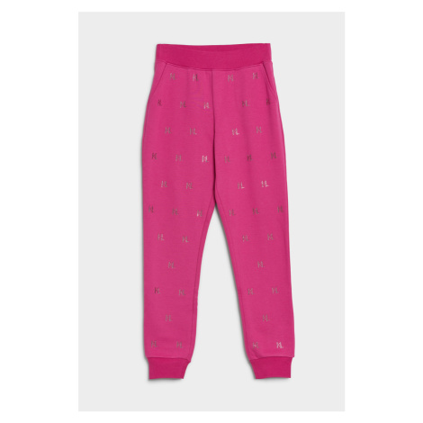 Tepláky karl lagerfeld monogram rhinestone sweatpants růžová