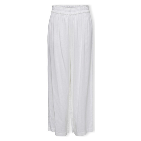 Only Noos Tokyo Linen Trousers - Bright White Bílá