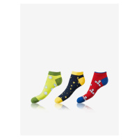 Sada tří párů unisex barevných vzorovaných ponožek Bellinda CRAZY IN-SHOE SOCKS 3x