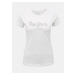 Bílé dámské tričko s ozdobnými kamínky Pepe Jeans Beatrice