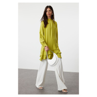 Trendyol Oil Green Skirt Ruffled Woven Viscose Tunic