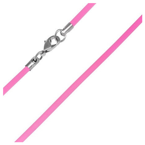Gumová šňůrka na krk - neonově růžová, 2 mm Šperky eshop