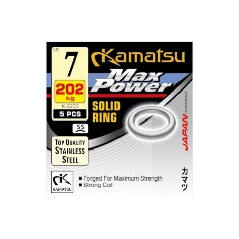 Kamatsu Kroužky Max Power Solid Ring SS 5 ks Nosnost: 202kg, Průměr: 7mm