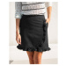 Blancheporte Volánová sukně s pouzdrovým efektem, bavlněný kepr černá
