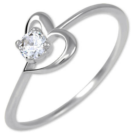 Brilio Silver Stříbrný zásnubní prsten s krystalem Srdce 426 001 00535 04