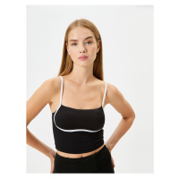 Koton Thin Strap Half Tank Bra Covered Slim Fit Color Contrast