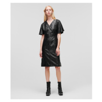 Šaty karl lagerfeld leather dress černá