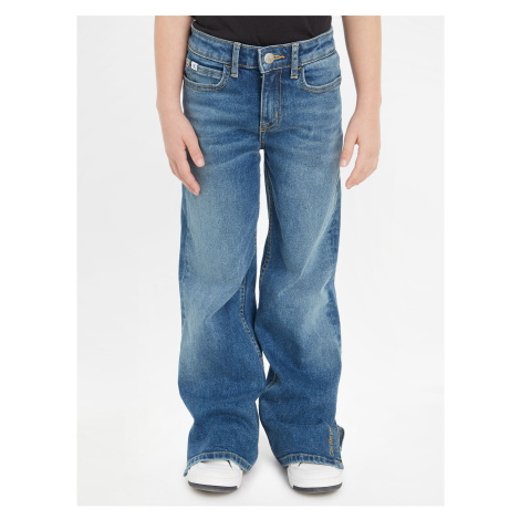 Modré holčičí široké džíny modrá Calvin Klein Jeans
