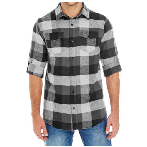 Burnside Pánská flanelová košile BU8210 Black Check
