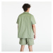 Nike Life Men's Woven Military Short-Sleeve Button-Down Shirt Oil Green/ White