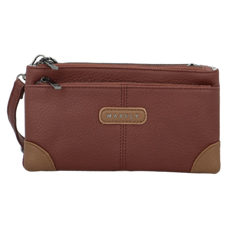 Stylová dámská koženková crossbody kabelka MaxFly Gimalli, coffee