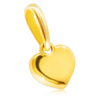 Přívěsek ze žlutého 9K zlata - lesklé drobné srdíčko