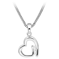 Silver Cat Romantický stříbrný náhrdelník Srdce SC477 (řetízek, přívěsek)