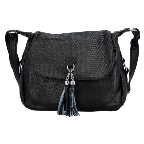 Dámská koženková kabelka s výraznou klopou Gallina, černá MaxFly
