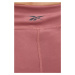 Šortky na jógu Reebok růžová barva, high waist