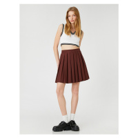 Koton Pleated Mini Skirt With Zipper Closure