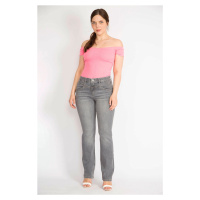 Şans Women's Gray Plus Size 5 Pocket Jeans