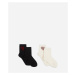 Ponožky karl lagerfeld k/heart rhinestones socks black/cream