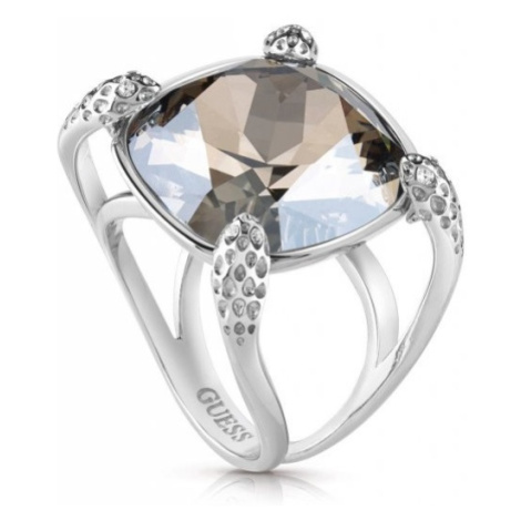 Guess Výrazný ocelový prsten s krystaly UBR29023