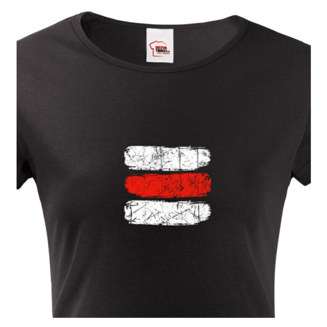 Dámské tričko Turistická značka - červená - ideální turistické tričko BezvaTriko