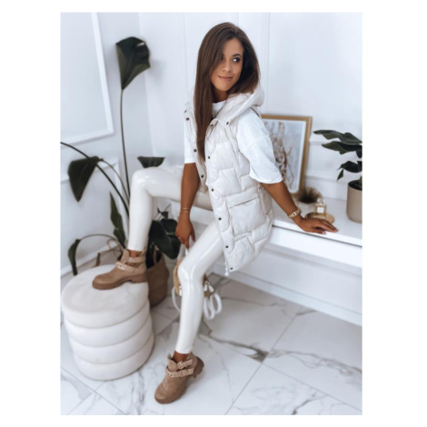 Prošívaná dámská vesta bílé barvy DStreet