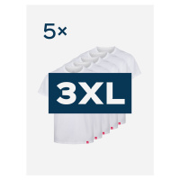Pětipack bílých pánských triček AGEN - 3XL