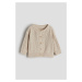 H & M - Propínací svetr z ažurového úpletu - béžová