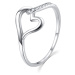 MOISS Okouzlující stříbrný prsten se zirkony Srdce R00019 60 mm