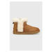 Semišové sněhule UGG W Classic Mini Heritage Fluff hnědá barva