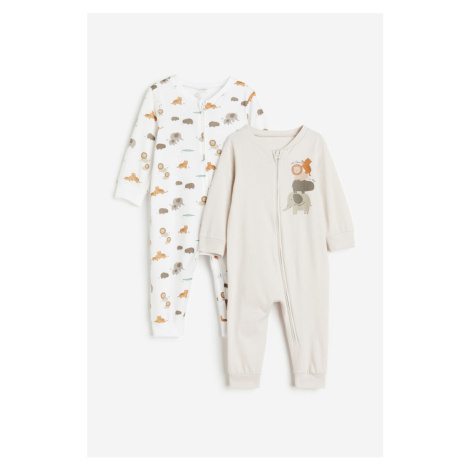 H & M - Bavlněné pyžamo se vzorkem: balení po 2 - béžová H&M