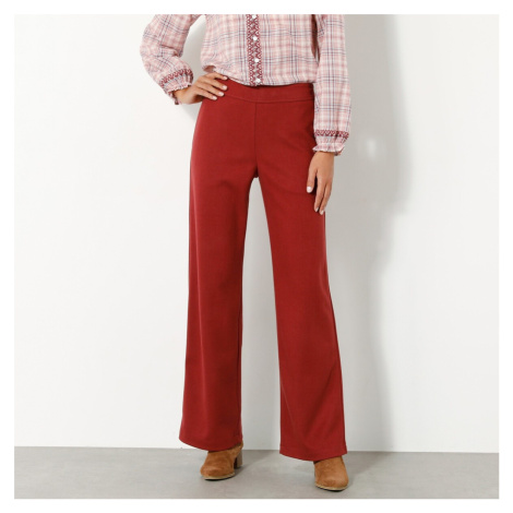 Blancheporte Široké hřejivé kalhoty ve vlněném vzhledu cihlová