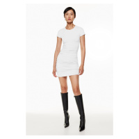 Madmext Women's White Pleated Mini Dress