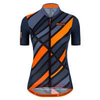 SANTINI Cyklistický dres s krátkým rukávem - SLEEK RAGGIO LADY - oranžová/modrá