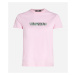 Tričko karl lagerfeld seasonal logo regular t-shirt růžová