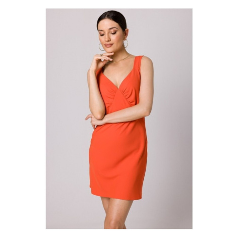 Makover Dámské mini šaty Elaice K159 korálová Oranžová