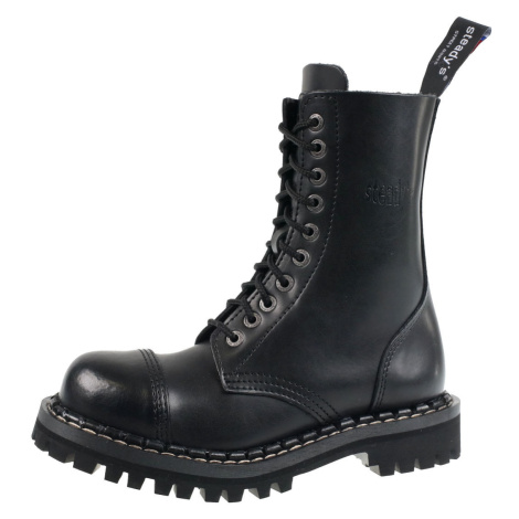 boty kožené unisex - 10 dírkové - STEADY´S - STE/10_black
