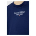 Kojenecké tričko s dlouhým rukávem Tommy Hilfiger tmavomodrá barva, s potiskem