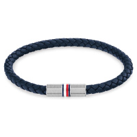 Tommy Hilfiger Tmavě modrý kožený náramek pro muže Infinity 2790460