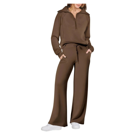 Dámská sportovní souprava – mikina na zip + zvonové kalhoty