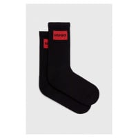 Ponožky HUGO 2-pack pánské, černá barva, 50510640