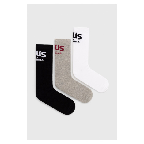 Ponožky Deus Ex Machina (3-pack) šedá barva