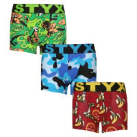 3PACK dětské boxerky Styx art sportovní guma vícebarevné (3GJ13970) 4-5