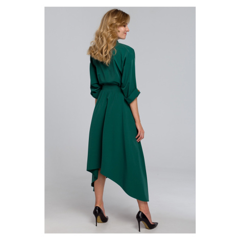 Zelené asymetrické šaty K086 Makover