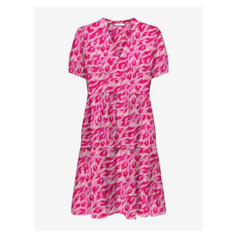 Růžové dámské vzorované šaty ONLY Nova