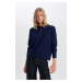 DEFACTO Relax Fit Striped Button-Down Collar Knitwear Sweater