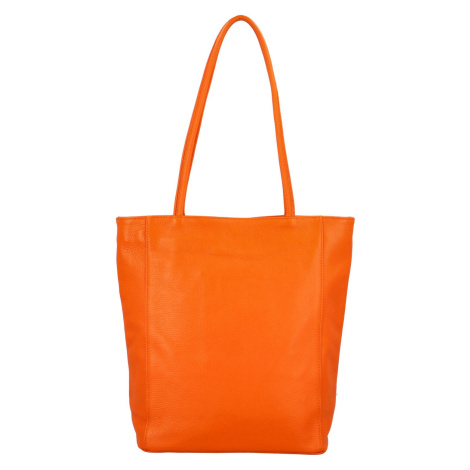 Luxusní dámská kožená kabelka Jane, oranžová Delami Vera Pelle