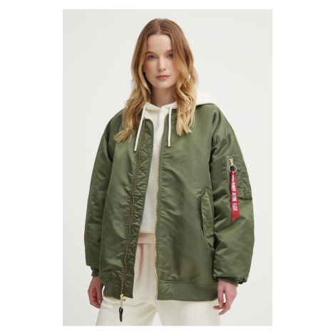 Bomber bunda Alpha Industries MA-1 CORE WMN zelená barva, zimní, oversize