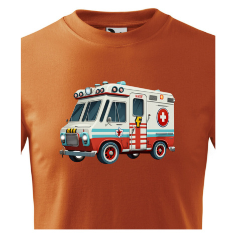 Dětské tričko se sanitkou - krásný barevný motiv s plnými barvami BezvaTriko
